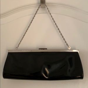 NWOT LOFT Black Patent Clutch/Shoulder Bag